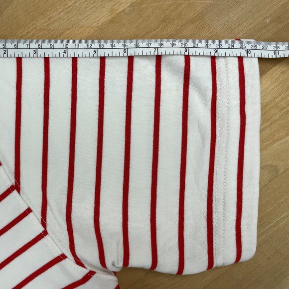 Zara Red Striped Short-Sleeve Sweatshirt - Picture 4 of 5
